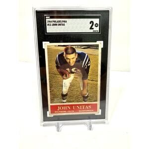 John Unitas 1964 Philadelphia Baltimore Colts Football Card #12 SGC 2